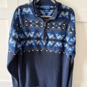 Pendleton Men's Blue Patterned Sweater XL
